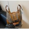 Bolsa Grande de Grande Capacidade para Viagens Internacionais para Mulheres, Nova Moda de Nicho Primavera/Verão 2026 Bolsa de Ombro Transversal, Bolsa Estilo Coreano de Bolinho para Senhoras