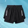 Pantalones cortos deportivos ligeros para hombre, de secado rápido, de seda helada, con bolsillos con cremallera, diseñados para correr y actividades de fitness.