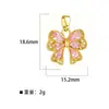 Accesorios para joyería DIY más vendidos de forma de lazo colorida con circonita microincrustada de cobre, accesorios para joyería para mujer con un toque de alta gama y elegancia