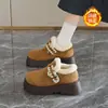 Zapatos Birkenstock Esponjosos para Mujer 2026 Estilo Nuevo Bestseller de Invierno Zapatos de Algodón con Piel Cálida Mocasines de Suela Gruesa Zapatos de Algodón para Nieve