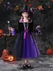 Vestido de Disfraz de Bruja para Niños de Halloween Vestido de Fiesta de Disfraces Disfraz de Bruja Vampiro