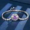 Estilo Novo Outono e Inverno Zhuangshengsheng Joias Europeias e Americanas Retrô Pedra Colorida Artificial Corindo Espinélio Pulseira Pedra Principal Feminina 10mm
