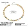Collar de acero inoxidable con cuentas ovaladas multicolor transfronterizo europeo y americano, pulsera de cadena para clavícula de mujer de nicho de lujo ligero
