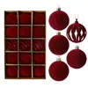 Decoração de Natal Transfronteiriça Novo Modelo 6cm 15 Peças Enfeites Pendentes Bolas de Natal em Vários Estilos Série Aveludada Enfeites Pendentes para Árvore de Natal