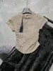 Nova Camiseta Bordada Retrô Estilo Chinês Verão 2025 Nova Estilo Nacional Slim Fit Manga Curta Versátil Top para Mulheres