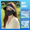 Combinación de Mascarilla y Sombrero con Protección Solar para Mujer, Protección UV, Mascarilla Transpirable de Seda Helada para Ciclismo, Cubre Rostro para Conducir, Mascarilla Facial con Visera