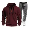 Traje de Sudadera Deportiva Otoño e Invierno Transfronterizo 2024 para Hombre con Cremallera Sudaderas Ropa Deportiva Traje Suéter Suéter Conjunto de Dos Piezas