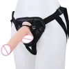 F154 preto 3 argolas Wang Laowu calça de couro simulador de pênis feminina gay Lala brinquedos sexuais entrega one-piece transfronteiriça