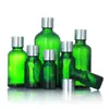 Botella Verde Mate de 5-100ml para Aceite Esencial, Botella Dosificadora de Líquido Esencial, Botella de Vidrio de 30ml para Cosméticos de Aromaterapia
