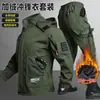 Conjunto de chaqueta tres en uno con forro polar para otoño e invierno al por mayor para hombre, chaqueta de ciclismo táctica para deportes al aire libre, engrosada, a prueba de viento