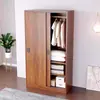 Armario con puerta corredera para dormitorio de casa, habitación de alquiler, apartamento pequeño, moderno minimalista, color madera maciza, armario de montaje sencillo