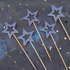 Decoración de Pastel Horneado Hueca Estrella Láser Estrella de Cinco Puntas Paquete de 5 Inserto para Pastel Decoración de Mesa para Fiesta de Postres