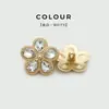 Botones metálicos de flor con pedrería tipo gota de agua para abrigos de lana y suéteres, botones decorativos, accesorios de botones cosidos a mano de pelo de visón