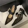 Elegantes Zapatos de Tacón Alto de Malla Estilo Francés 2026 Primavera/Verano Nuevos de Encaje Sexys con Tira al Tobillo de Pedrería