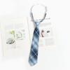 Corbata Azul a Rayas Estilo Japonés para Camisas, Patrón Perezoso Estilo Universitario Jk, Pajarita Anudada a Mano para Mujer, Dk para Hombre