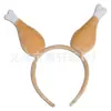 Diadema de plumas de pavo de Acción de Gracias, aro para la cabeza con campana, aro para la cabeza de pata de pollo