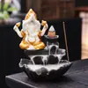 Popular Quemador de Incienso de Flujo Inverso de Ganesha Artesanías, Quemador de Incienso Cerámico Popular Transfronterizo, Estatuas de Dioses Indios, Decoración del Hogar