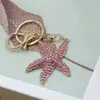 Pingente de Joia da Moda Liga Diamante Estilo Estrela do Mar Pingente para Bolsa Feminina Chaveiro de Carro Presente de Feriado