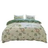 Conjunto de cama de quatro peças fresco de verão cuidadosamente selecionado, conjunto de lençol e fronha de solteiro, conjunto de cama de três peças com desenho animado para dormitórios estudantis