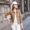 Ropa de Mezclilla Nueva de Colores Dulces para Primavera y Otoño 2027 Nuevo Estilo Universitario Ajustada Chaqueta Corta de Mezclilla de Manga Larga para Mujer
