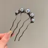 Grampo de Cabelo Vintage para Mulheres, Grampo de Cabelo Metálico de Alta Qualidade em Forma de U com Peônia, Grampo Sofisticado de Nicho, Acessório de Cabelo Estilo Antigo Venda por Atacado