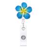 Plumeria Hawaiana Fresca Pequeña Hebilla de Tirón Fácil Flor de Barro Suave Hecha a Mano Insignia Retráctil Hebilla de ID de Tirón Fácil