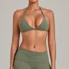 QiuSha secagem rápida justo sem costas sutiã de ioga gola alta sem costas corrida esportes roupa íntima regata fitness 1221