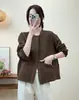 Jaqueta de algodão bolha para mulheres, nova coleção de outono 2026, estilo coreano, caimento solto, casual, gola redonda, de abotoamento simples, jaqueta de algodão texturizada, transfronteiriça