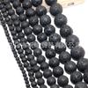 Cuentas redondas de piedra volcánica negra natural 6A, semiterminadas, sueltas, accesorios de joyería para bricolaje, pulseras con cuentas de rocas volcánicas.