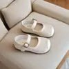 Zapatos de Princesa de Encaje con Lazo y Perlas para Niñas 2026 Otoño Nuevo Estilo Coreano Zapatos de Cuero Negro de Suela Suave para Niños