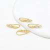 Ganchos para Orejas de Joyería en Forma de U Chapados en Oro de 18 Quilates que Conservan el Color, Ganchos para Orejas de Cobre Microincrustados con Circonia de 4 mm, Pendientes Hechos a Mano para Bricolaje A02