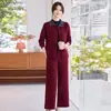 2026 Novo Conjunto Elegante para Mães 40s 50s Meia-idade Primavera Outono Inverno Chique Tamanho Plus Versátil Conjunto de Duas Peças