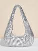 Bolso de axila para mujer nuevo, lámina de aluminio dorada, bolso de noche, bolso de mano de moda europea y americana, bolso deslumbrante para fiesta y socialité