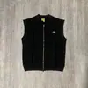 Chaleco Sin Mangas con Cremallera y Letras Bordadas Alcatraz Corteiz Marca Europea y Americana de Moda High Street Traje Deportivo y de Ocio Ins