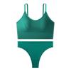 Conjunto de Ropa Interior Transpirable de Seda de Hielo con Espalda Descubierta Hermosa Forma de U Pantalones T-Shaped Conjunto de Sujetador Cinturón de Ajuste Venda para el Pecho Conjunto de Tanga