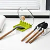 Estante para Cucharas de Olla de Cocina Estante de Almacenamiento para Encimera del Hogar Almohadilla Multifuncional para Almacenamiento de Cucharas de Sopa Soporte para Palillos Estante de Almacenamiento para Tapas de Ollas de Plástico