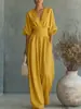 2026 Ropa de Primavera y Verano Nueva Colección Transfronteriza Europea y Americana para Amazon Mono de Mujer con Cintura Ajustada y Cuello en V Mono Estilo Europeo y Americano
