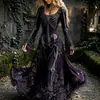 Vestido Largo de Falda Grande Divertido de Manga Larga Estilo Corte Europeo y Americano Otoño 2026 Vestido Largo de Manga de Campana de Halloween