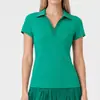 Top Deportivo Caijue para Mujer Cuello en V Polo de Secado Rápido Sensación Fresca Camiseta de Manga Corta con Cuello Polo Ropa para Golf Bádminton Tenis