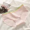 Ropa interior de algodón para bebé clase a para estudiantes mujeres, Algodón de burbujas, Cómoda y transpirable, Color liso, Ropa interior de cintura media para mujer, Calzones para niña joven