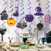 Nueva Decoración para Fiesta de Halloween Calabaza Espiral Colgante Bandera de Araña de Halloween Decoración de Atmósfera de Festival Fantasma