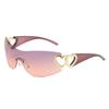 Nueva moda Gafas de sol deportivas para hombre y mujer gafas de sol polarizadas metal conexión de amor gafas de sol sin montura