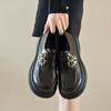 Mocassins de Couro Genuíno para Mulheres com Toque Macio, Novos Sapatos de Couro Estilo JK Britânico para Primavera e Outono 2026, Sapatos Mary Jane com Solado Grosso