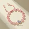Pulsera de Abalorios de Cristal Rosa Natural Tianma de Plata 999 para Mujer Fresca y Dulce Pulsera del Zodiaco Caballo Año del Caballo Piedra de Uva