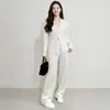 Conjunto de Moda Miyake: Cárdigan de punto de alta gama hecho a mano con pliegues y cuello en V de un solo botón para primavera, nuevo conjunto de dos piezas ajustado con pantalones de pierna ancha