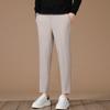 Pantalones de Traje Pequeños Casuales para Hombre Primavera y Verano 2024 Estilo Coreano Moderno Pantalones Nueve Puntos Slim Drapeados Pantalones de Traje para Hombre