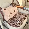 Nueva Almohada de Soporte para Cuello para Reposacabezas de Coche de Gato Cojín para Respaldo de Asiento de Coche con Estampado de Leopardo Transfronterizo Cojín de Soporte Lumbar Universal para Interior de Coche para Todas las Estaciones