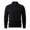 Suéteres de punto estilo europeo y americano para hombre, nueva colección otoño/invierno, suéter para hombre con media cremallera, suéter holgado estilo coreano con cuello alto, capa base