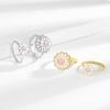 Anillo Giratorio de Margarita Europeo y Americano Más Vendido Transfronterizo para Mujeres, Moderno y Versátil, Anillo Abierto para Dedo Índice de Flor con Goteo de Aceite Giratorio