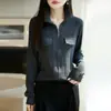 Cárdigan de Punto Minimalista con Cuello Alto y Media Cremallera para Mujer con Bolsillos, Prenda Exterior Adelgazante de Manga Larga